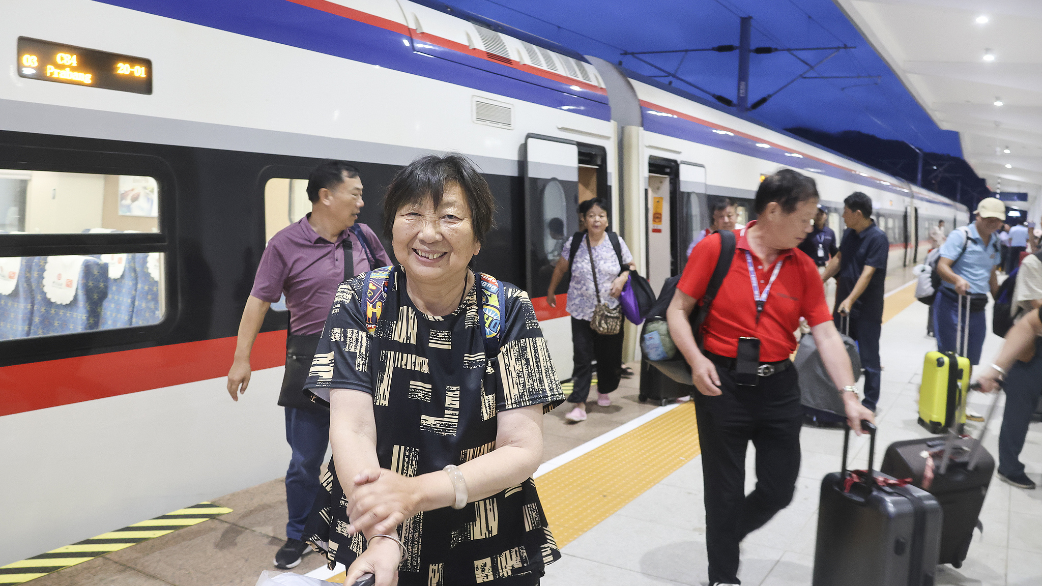 Passengers get off a China-Laos Railway train at Luang Prabang, Laos, September 22, 2024. /CFP