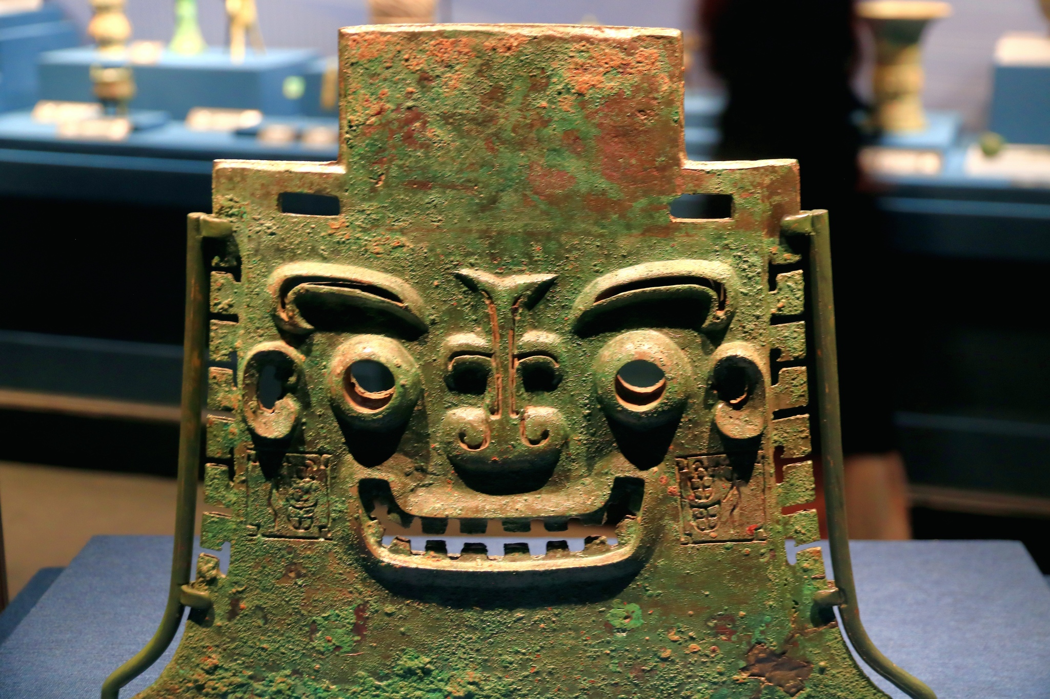 A battle-axe from the Shang Dynasty is displayed at Panlongcheng Site Museum in Wuhan, Hubei Province on November 29, 2024. /CFP