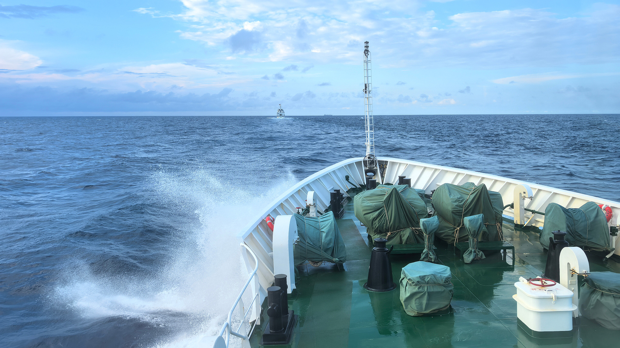 The China Coast Guard conducts a regular patrol in the waters of Huangyan Dao, South China Sea, China. /CFP