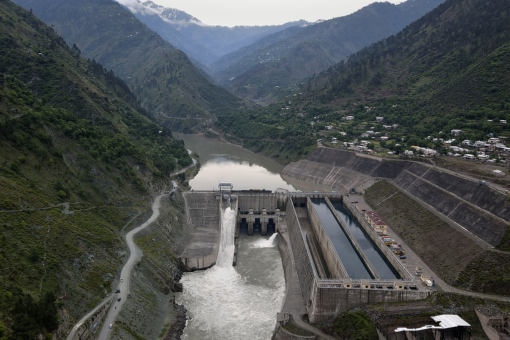 View of the main dam of China's largest hydroelectric project in Pakistan, May 4, 2023. /CFP