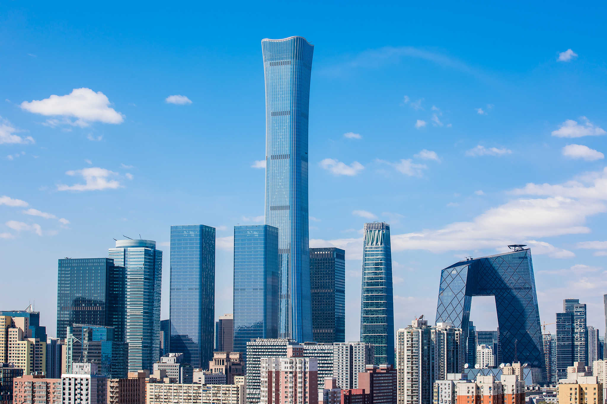 A view of the central business district in Beijing, China. /CFP