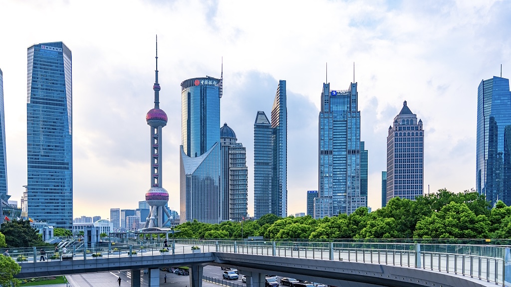 A cityscape of high-rise buildings in Shanghai's Pudong Lujiazui District, August 26, 2024. /CFP