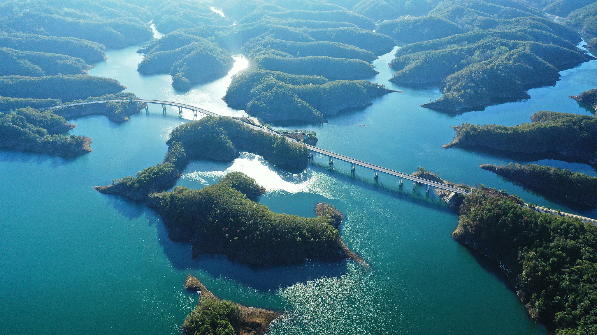 A view of the Danjiangkou Reservoir in central China's Hubei Province, October 11, 2022. /CFP