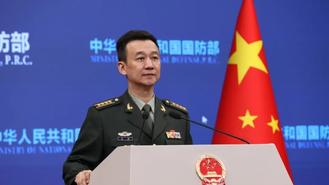 Wu Qian, spokesperson for the Ministry of National Defense, during a regular press conference. /CFP