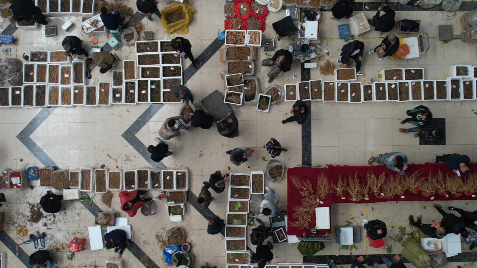 A ginseng market in Liaoning is seen in a screenshot of a new documentary series by China Media Group. /CMG