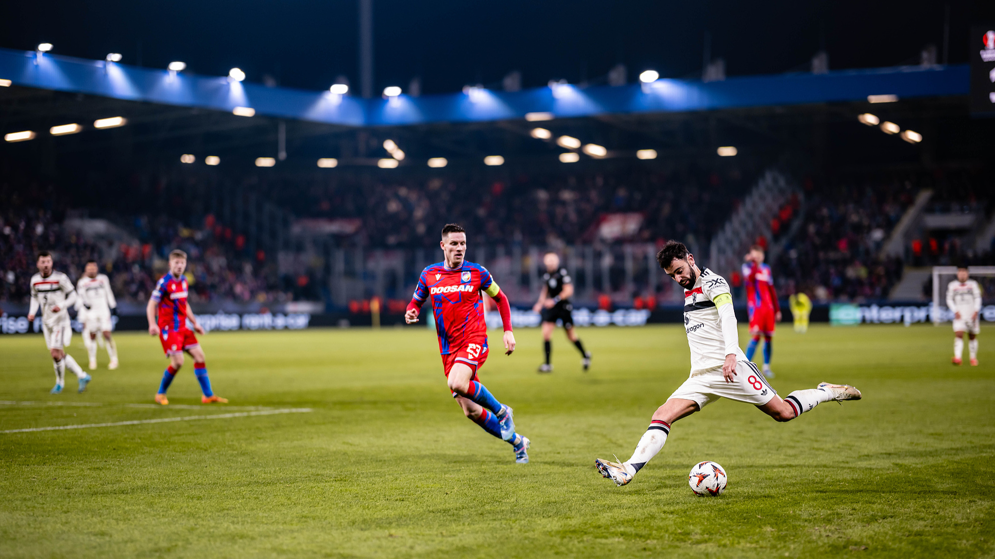 Manchester United beat FC Viktoria Plzen in a UEFA Europa League match in Plzen, Czech Republic, December 12, 2024. /CFP