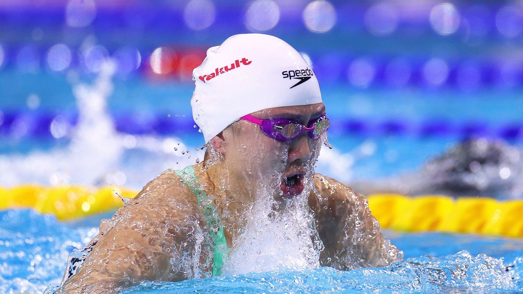 Tang Qianting in won women's 100m breaststroke title at the World Aquatics Swimming Championships (25m) in Budapest, Hungary, December 12, 2024. /CFP