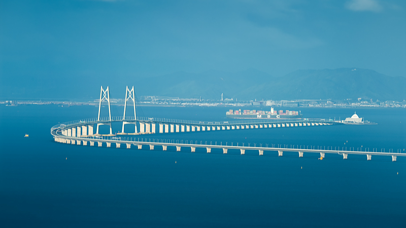 Live: View of Hong Kong-Zhuhai-Macao Bridge 