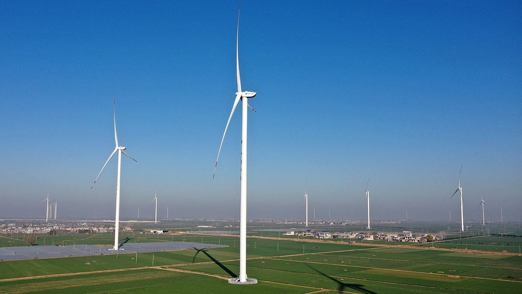 Wind turbines are seen in Haozhou, east China's Anhui Province, December 15, 2024. /CFP