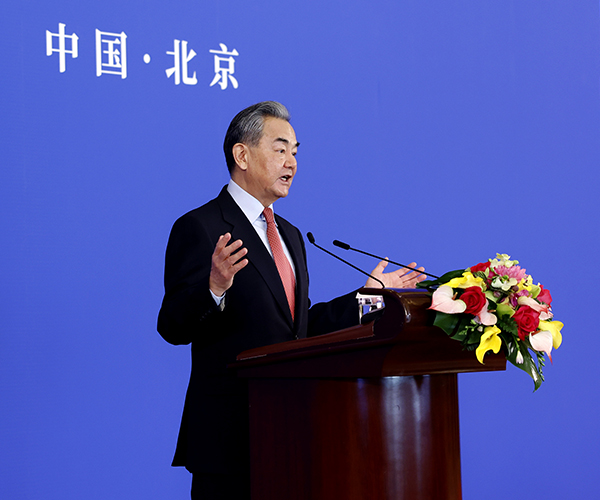 Member of the Political Bureau of the Communist Party of China Central Committee and Foreign Minister Wang Yi speaks at a foreign policy symposium in Beijing, December 17, 2024. /Chinese Foreign Ministry