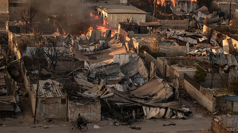 The looted Najha military housing complex in southeast Damascus, Syria, December 17, 2024. /CFP