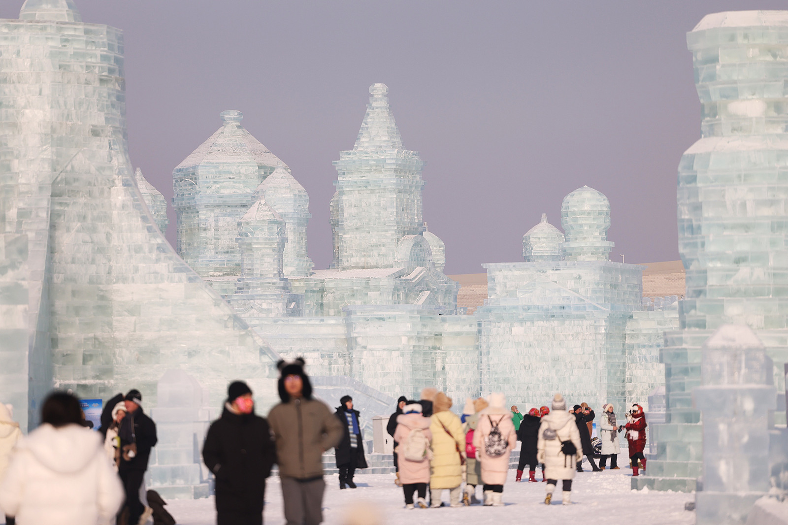 People visit the Harbin Ice and Snow World in Harbin, Heilongjiang Province on December 21, 2024. /CFP