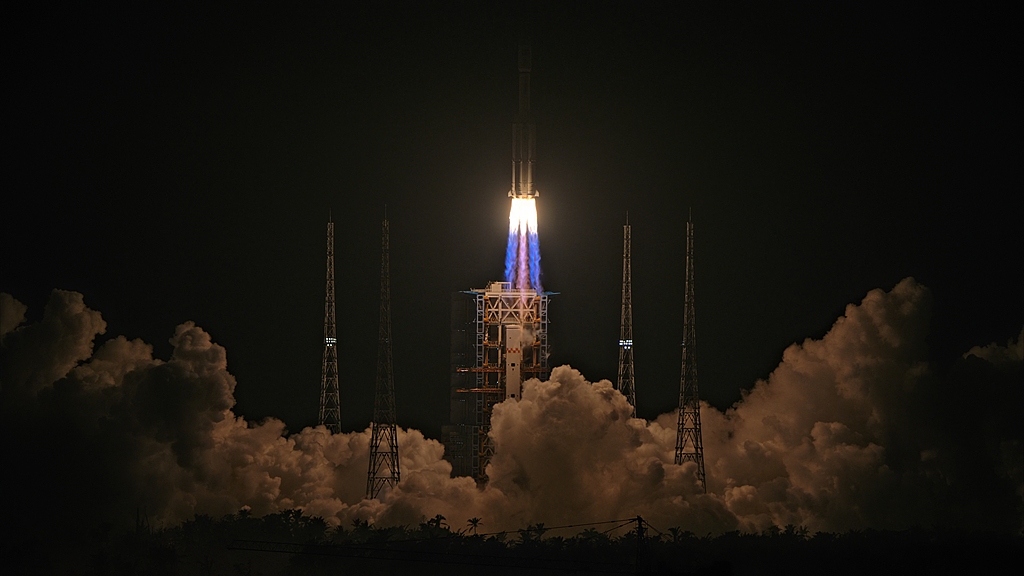 A Long March-7 Y9 carrier rocket carrying the Tianzhou-8 cargo spacecraft blasted off from the Wenchang Spacecraft Launch Site in south China's island province of Hainan, November 15, 2024. /CFP