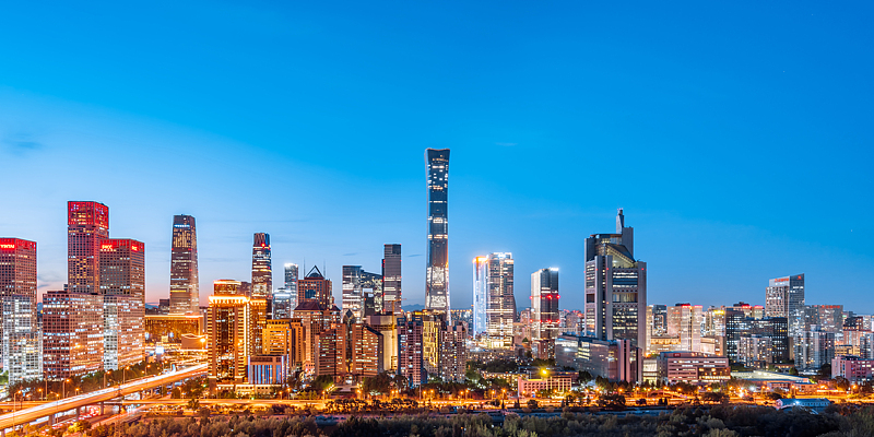 Night view of the central business district in Beijing, capital of China. /CFP