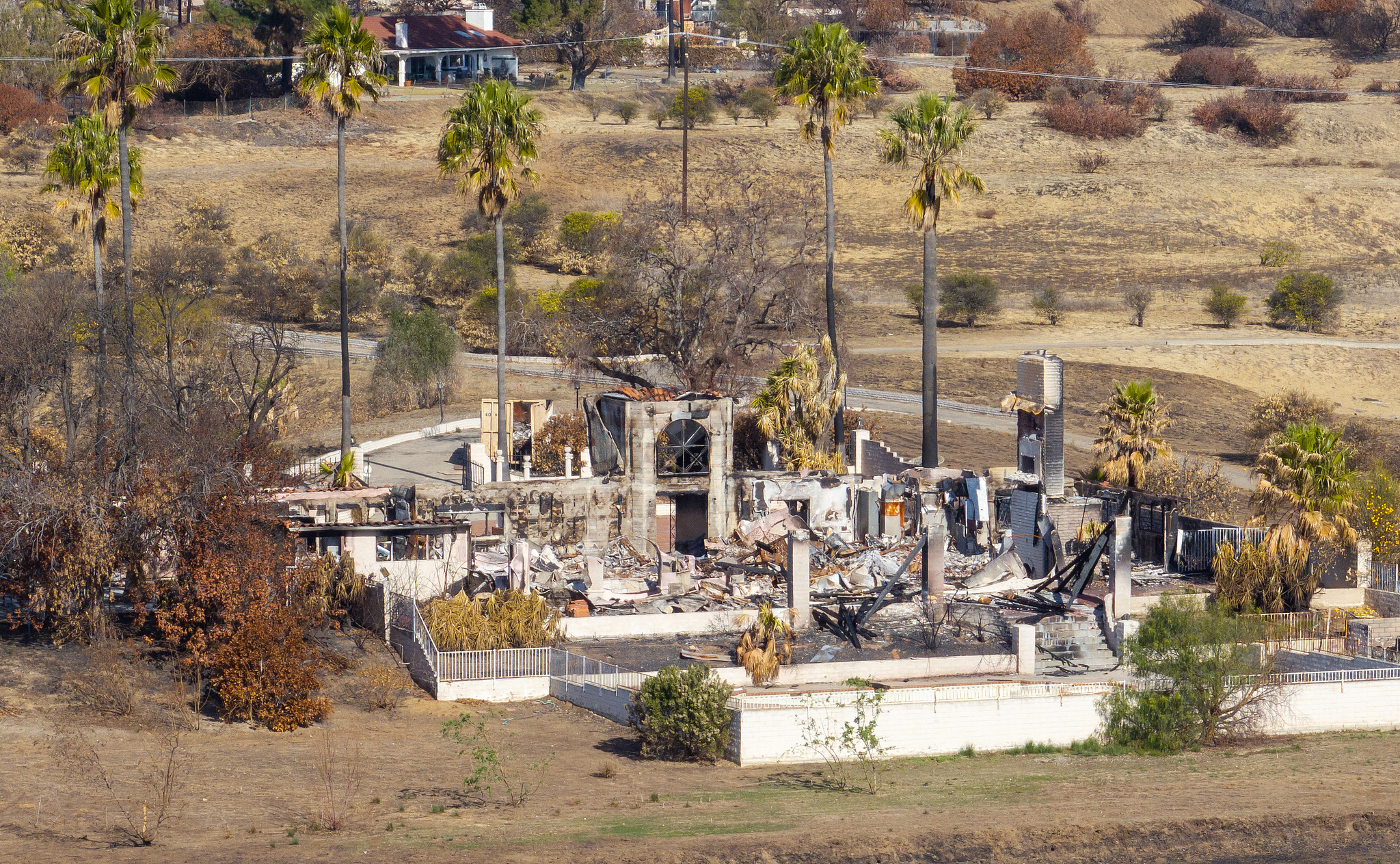 A burned home in the aftermath of the 