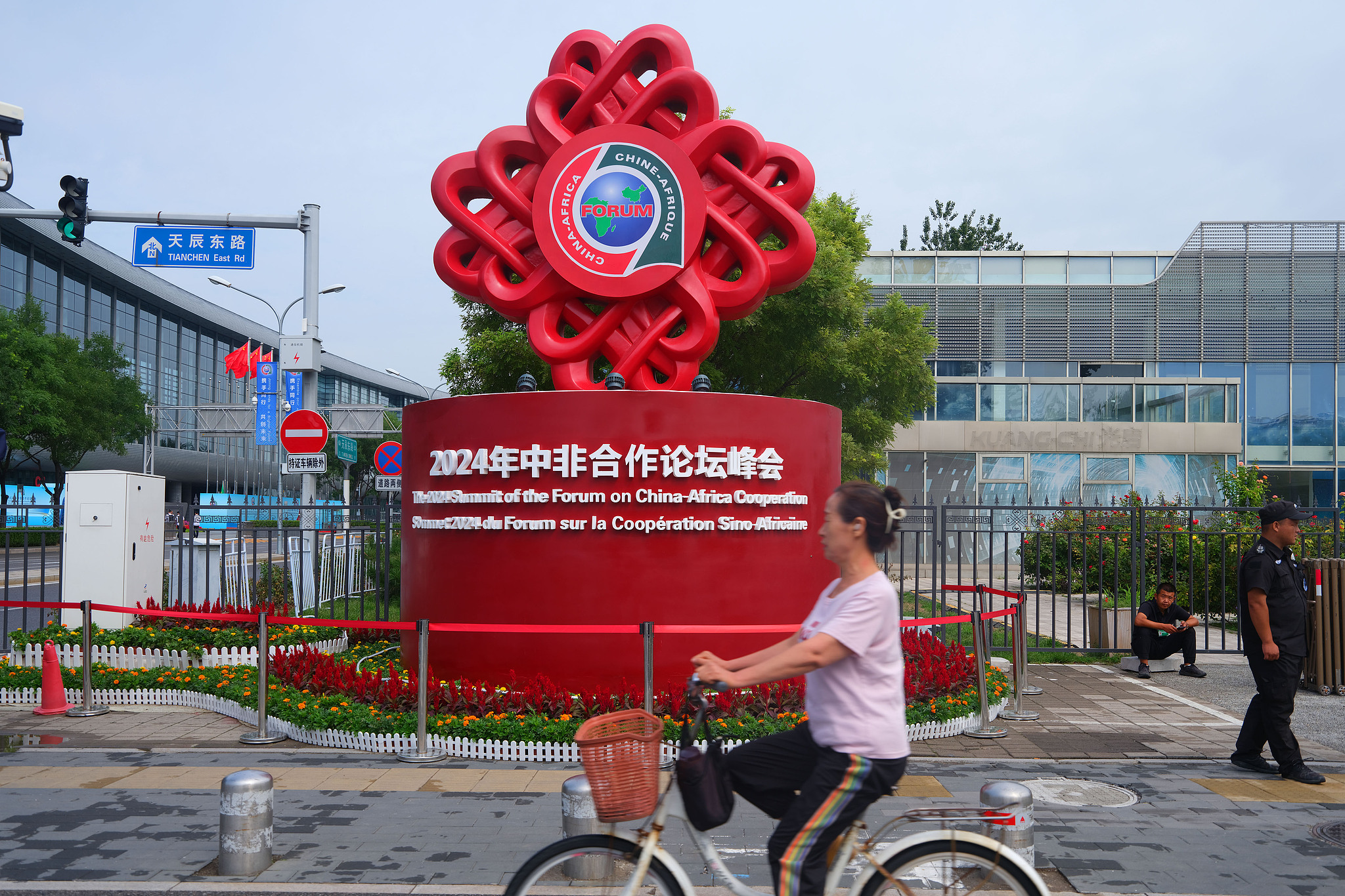 A floral display adorns the streets near the 2024 China-Africa Cooperation Forum Summit, Beijing, China, September 3, 2024. /CFP