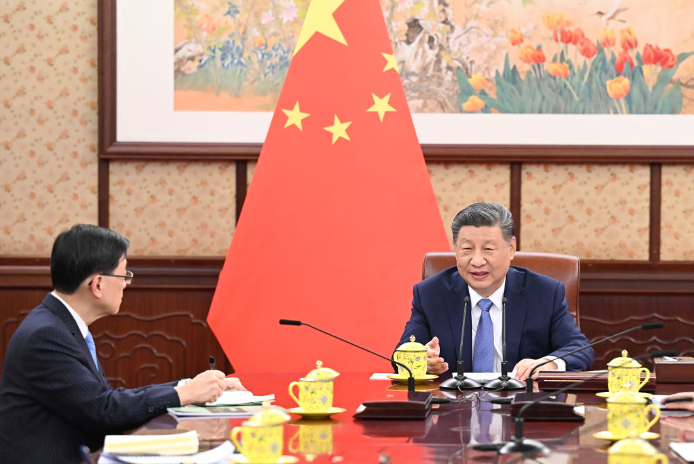 President Xi Jinping meets with John Lee, chief executive of the Hong Kong Special Administrative Region (HKSAR), in Beijing, China, December 13, 2024. /Xinhua