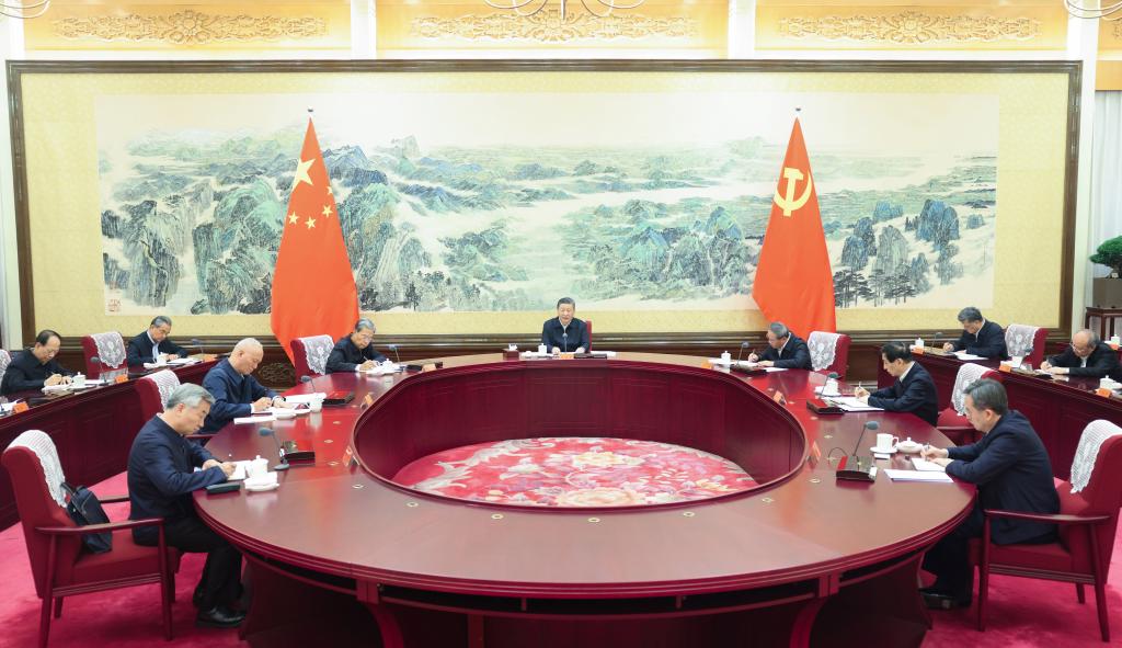 Xi Jinping, general secretary of the CPC Central Committee, delivers an important speech while chairing the criticism and self-criticism meeting of the Political Bureau of the CPC Central Committee, which was held from December 26 to 27 in Beijing, China. /Xinhua