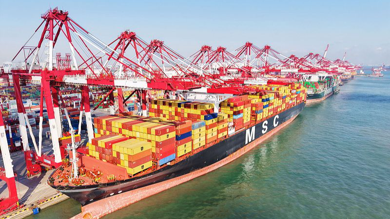 Foreign trade containers at the Qingdao Port, China's Shandong Province, December 7, 2024. /CFP