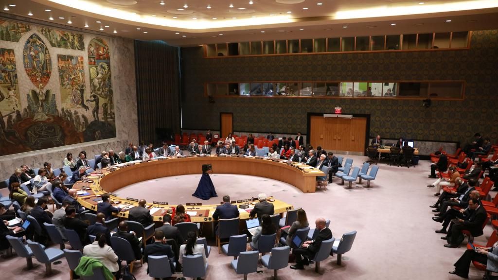 A scene during the Security Council ministerial-level briefing on the Middle East at the UN headquarters in New York, November 18, 2024. /Xinhua