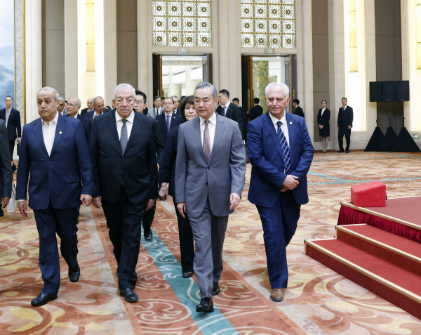 Chinese Foreign Minister Wang Yi, also a member of the Political Bureau of the Communist Party of China Central Committee, attends the closing meeting of the reconciliation dialogue among Palestinian factions in Beijing, China, July 23, 2024. /Chinese Foreign Ministry