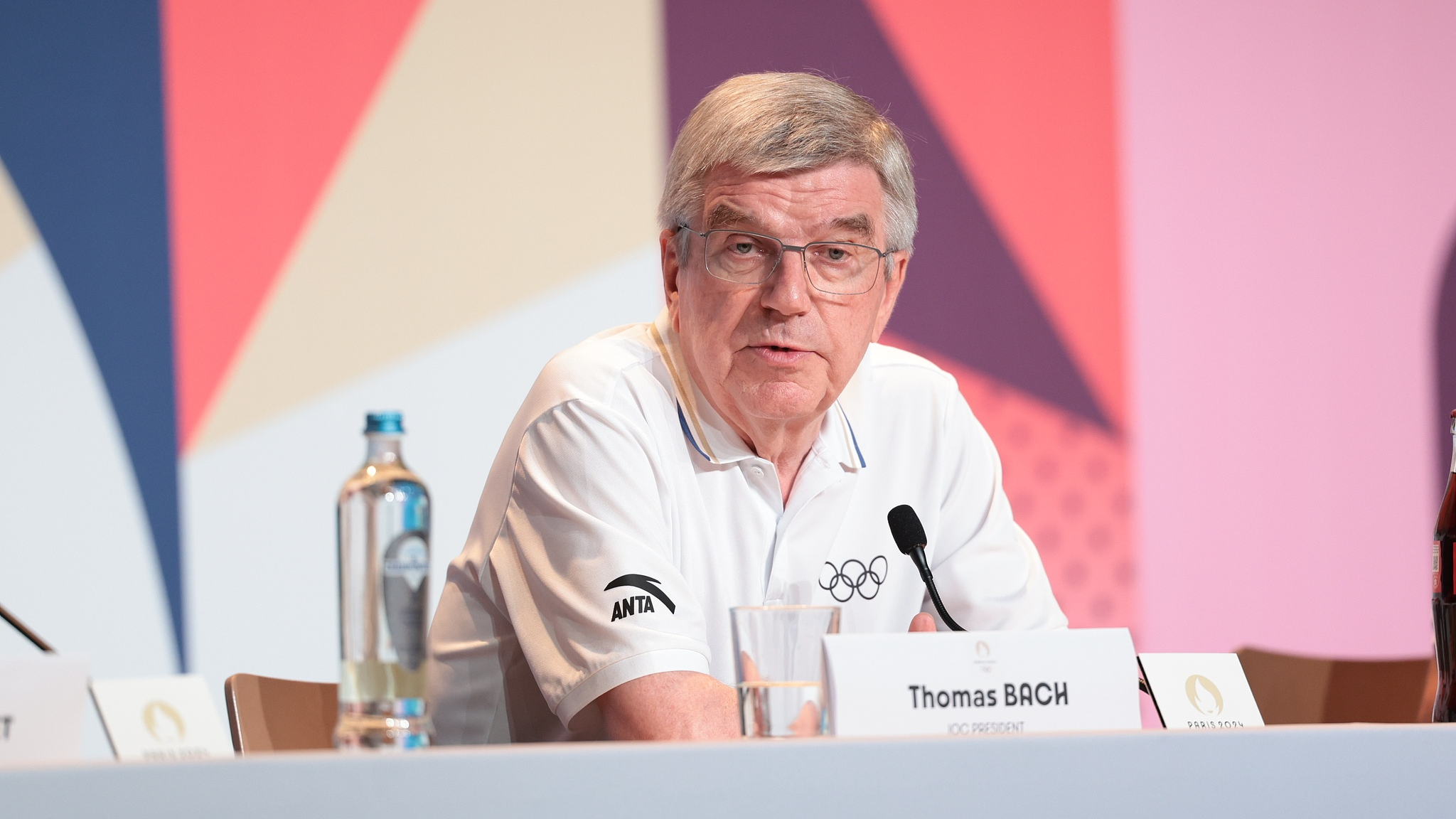 International Olympic committee president Thomas Bach holds a press conference in Paris, France, August 3, 2024. /CFP