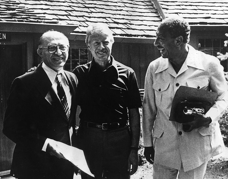 (L to R) Then Israeli Prime Minister Menachem Begin, U.S. President Jimmy Carter and Egyptian President Anwar Sadat meet for talks at Camp David, Maryland, September 12, 1978. /CFP