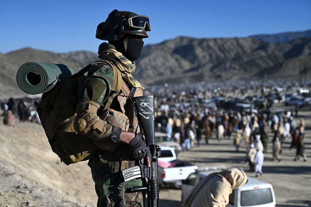 Taliban security personnel stand guard in Paktia province, south of Kabul, Pakistan, on December 12, 2024. /CFP