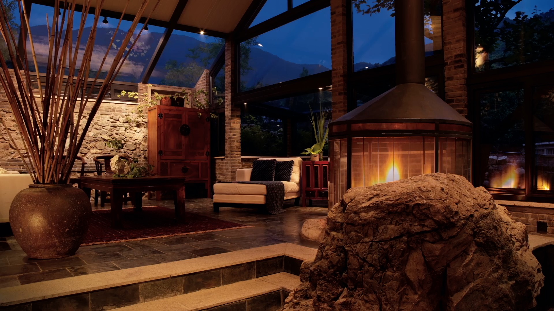 An indoor view of one of the hotels designed by Jim Spear.