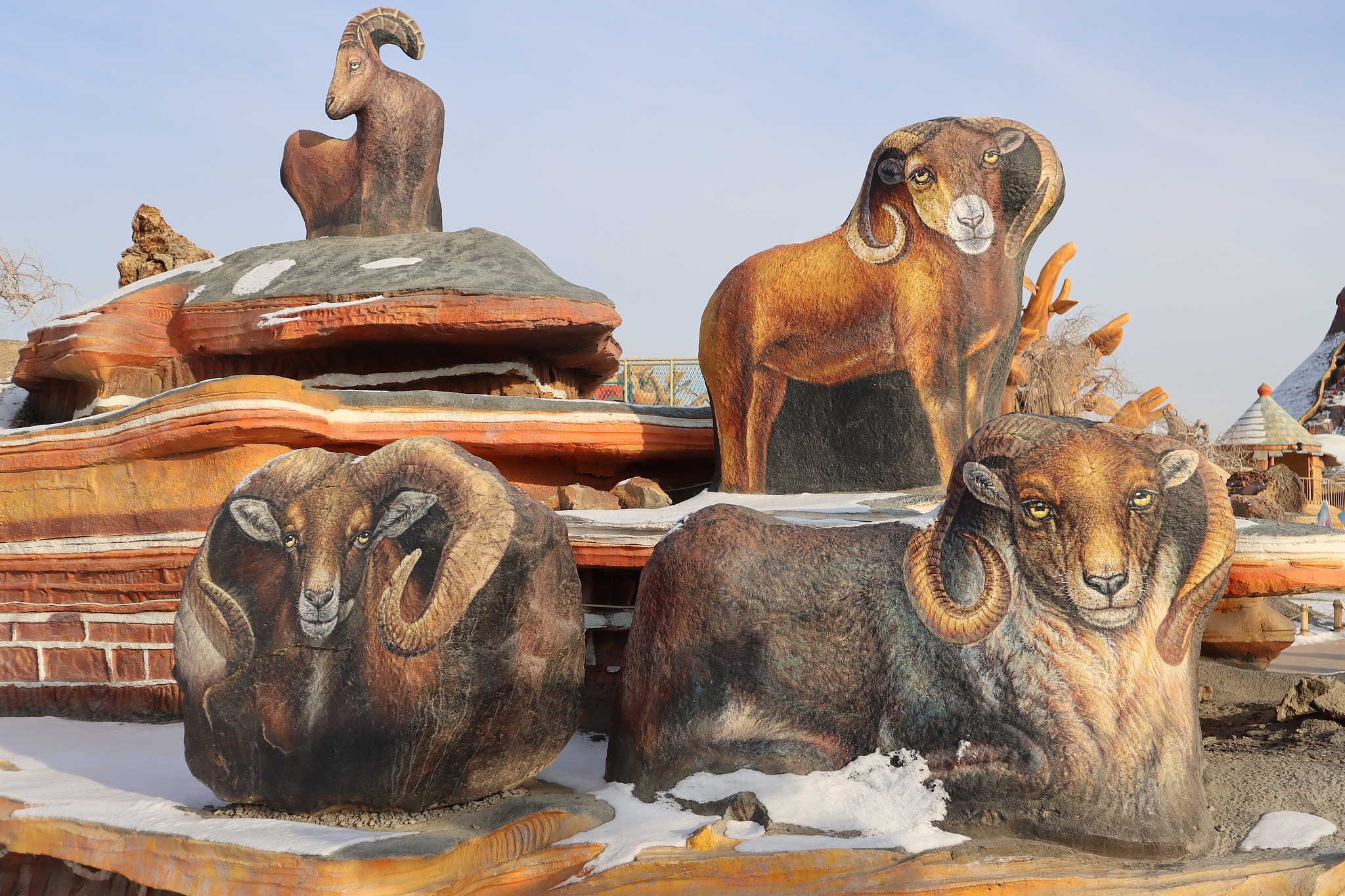 A group of rock paintings is seen on display at the East Tianshan Natural Geology Exposition Park in Hami, Xinjiang Uygur Autonomous Region. /CFP