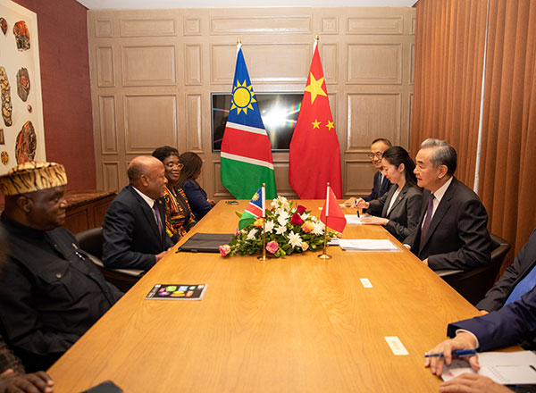 Chinese Foreign Minister Wang Yi holds talks with Namibia