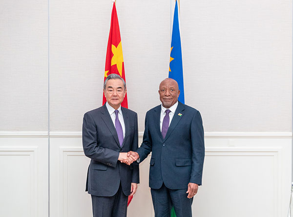 Chinese Foreign Minister Wang Yi (L) meets Namibia