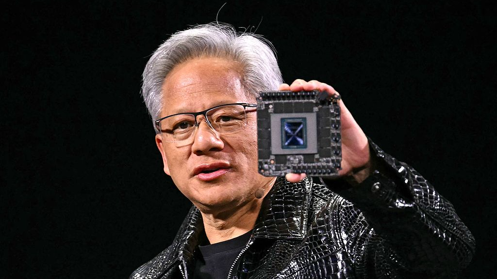 Nvidia CEO Jensen Huang delivers a keynote address at the Consumer Electronics Show (CES) in Las Vegas, January 6, 2025./CFP