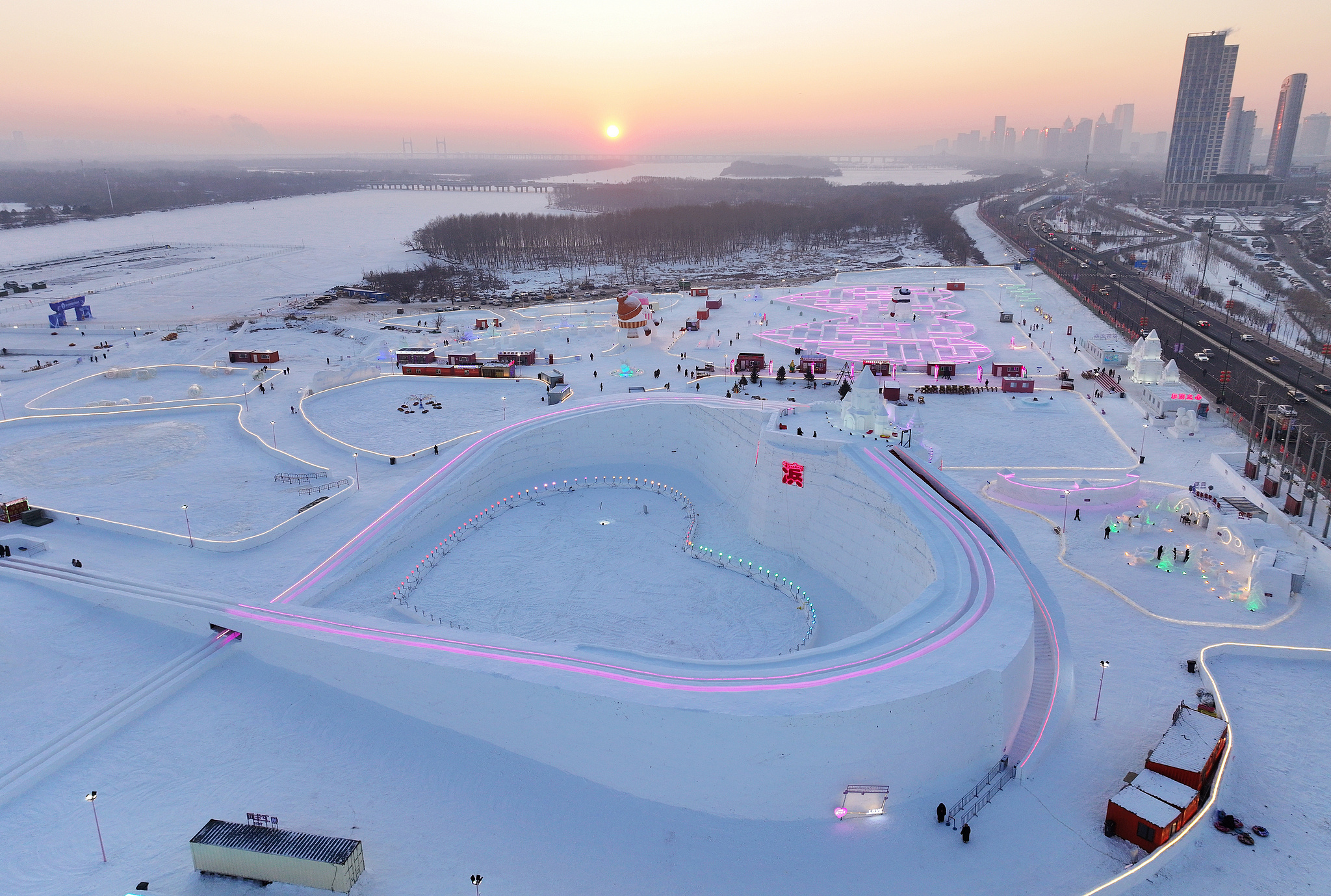 An ice-snow themed park near Harbin Grand Theater, January 2, 2025. /CFP