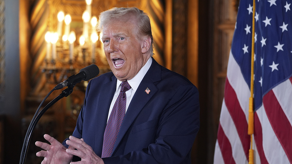 President-elect Donald Trump speaks during a news conference at Mar-a-Lago in Palm Beach, Florida, U.S., January 7, 2025. /CFP