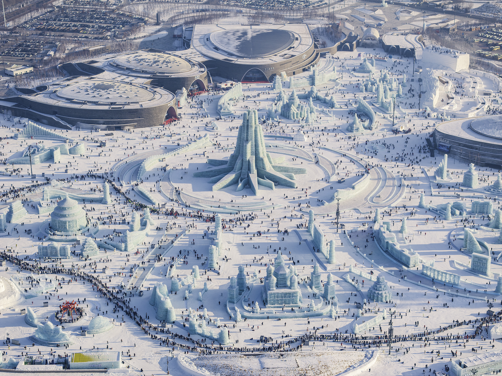 An aerial view of Ice and Snow World in Harbin, Heilongjiang Province, China, December 21, 2024. /CFP