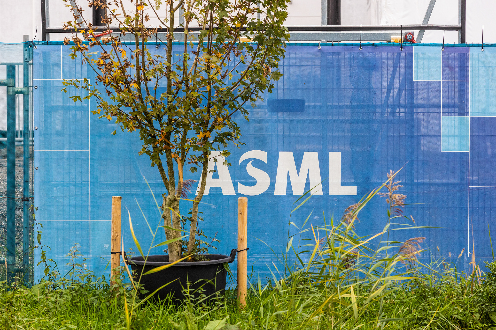 Fencing surrounds construction work at the ASML headquarters in Veldhoven, Netherlands, October 17, 2024. /CFP