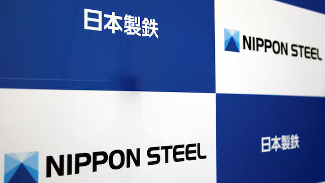 The Nippon Steel logos are displayed at the company headquarters in Tokyo, Japan, March 18, 2019. /Reuters