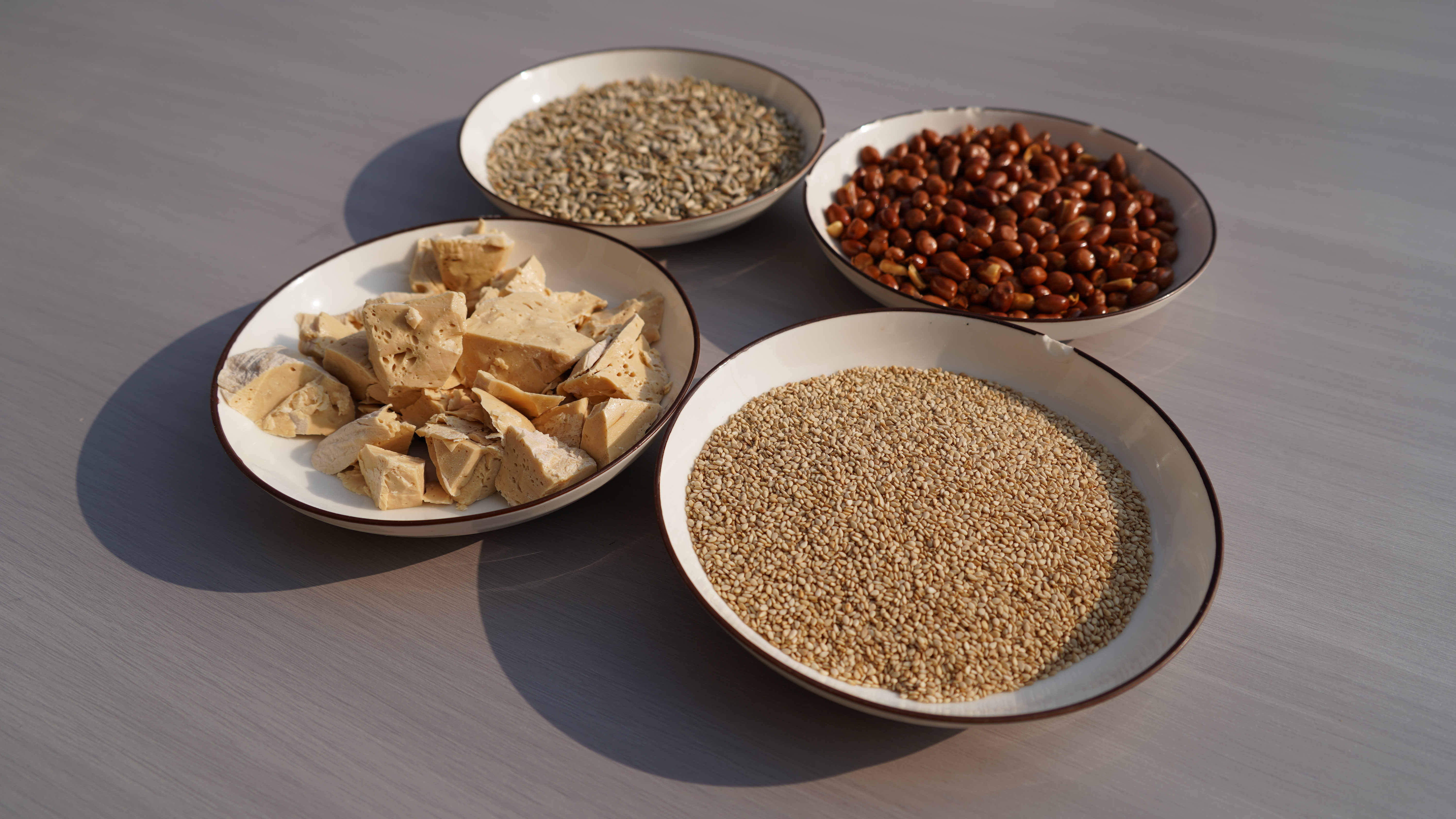 An undated photo shows the ingredients used to make sesame cakes in Shimo County, Guizhou Province. /Photo provided to CGTN