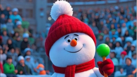 AI-created snowman enjoys winter sports