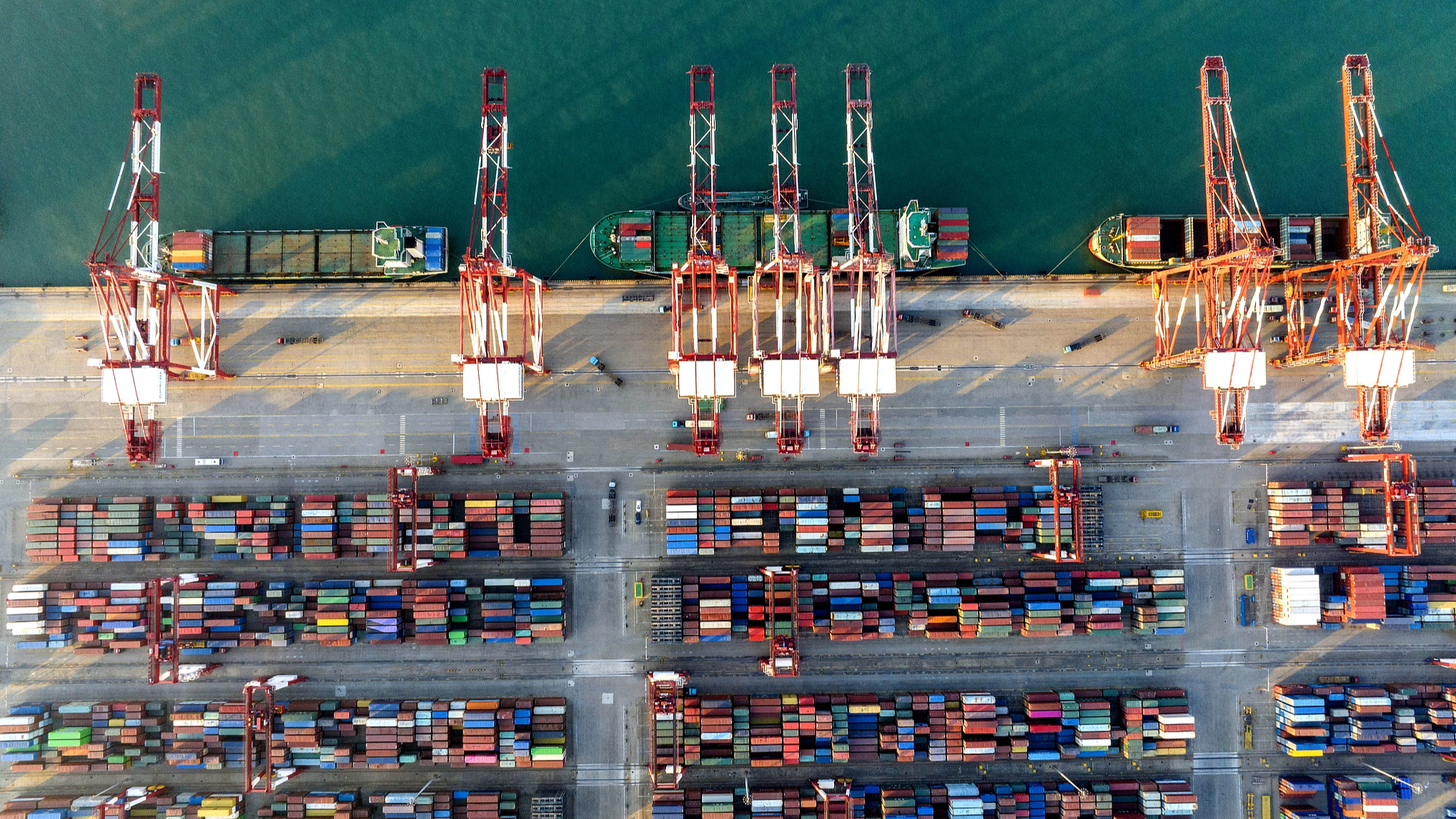 A view of containers at Qingdao Port in east China's Shandong Province, December 16, 2024. /CFP