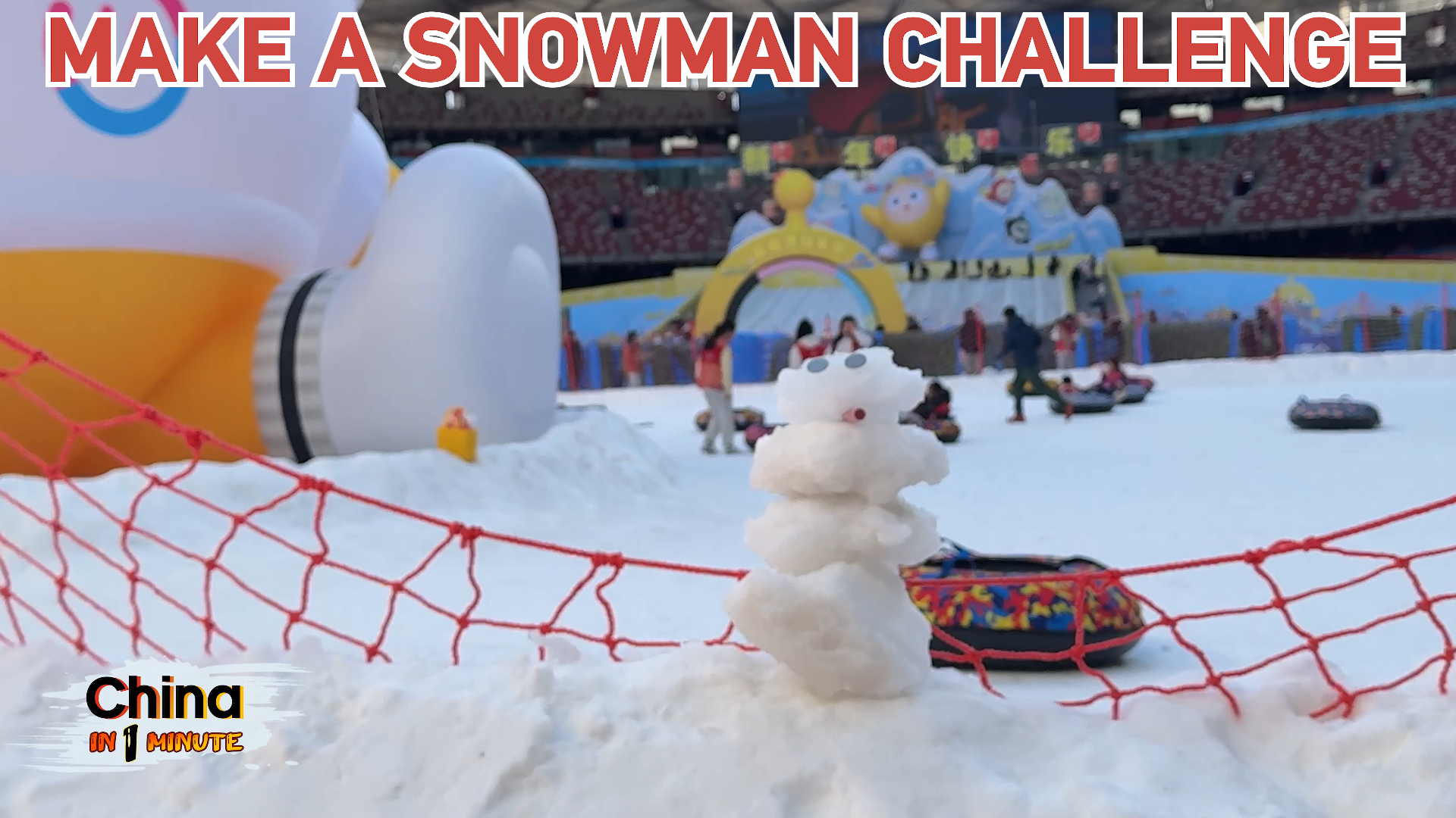 Snowman challenge at Beijing's Bird's Nest for Asian Winter Games