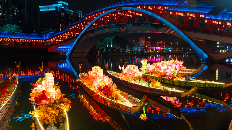 Flower boats illuminate Foshan’s Spring Festival pre-celebrations