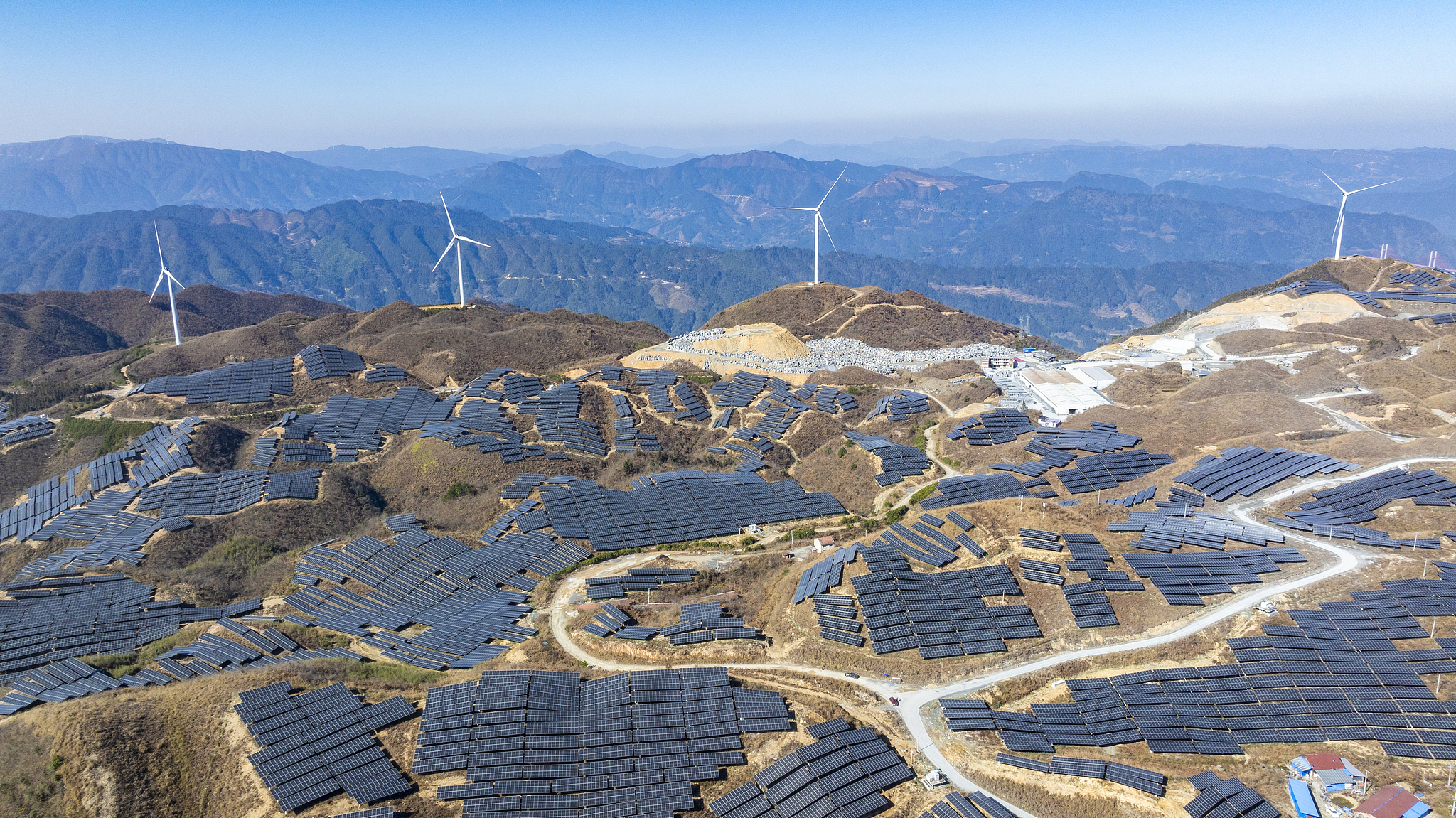 Solar panels in Jinping County, southwest China