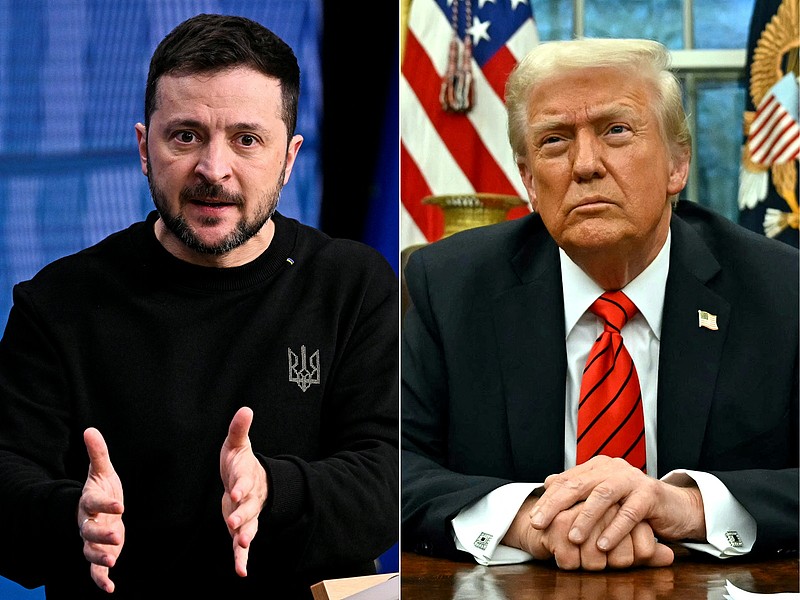 Photo combination created on February 19, 2025 shows Ukraine's President Volodymyr Zelensky (L) in Brussels on December 19, 2024 and U.S. President Donald Trump in Washington, D.C., February 10, 2025. /VCG