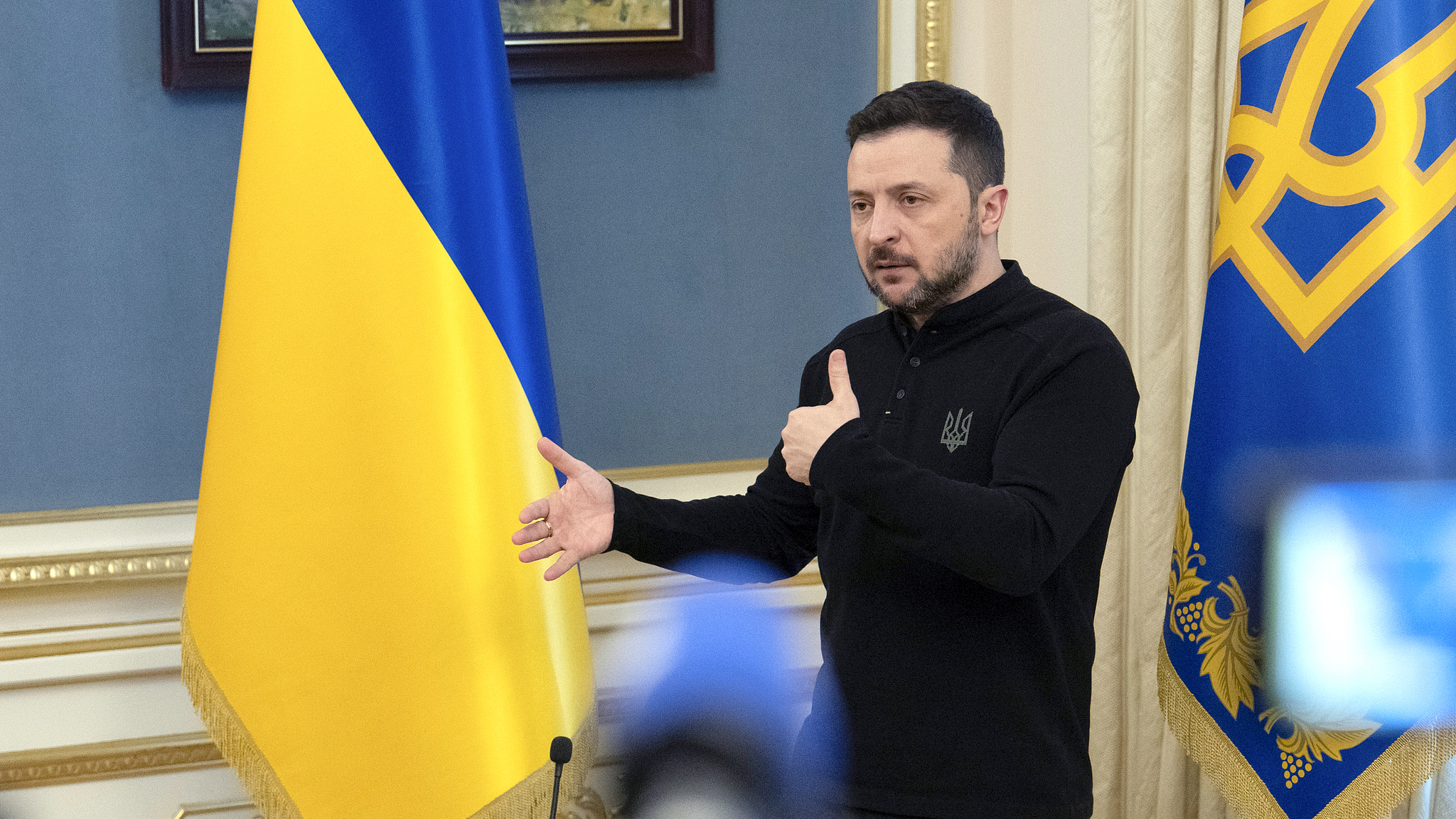 Ukrainian President Volodymyr Zelensky attends a news conference in Kyiv, Ukraine, February 26, 2025.  /VCG