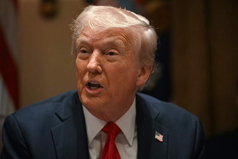 U.S. President Donald Trump speaks during a cabinet meeting at the White House in Washington, D.C., February 26, 2025. /VCG