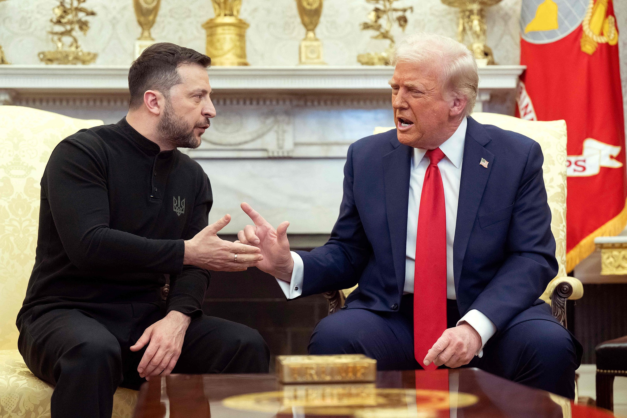U.S. President Donald Trump and Ukrainian President Volodymyr Zelenskyy meet in the Oval Office of the White House in Washington, D.C., February 28, 2025. /VCG