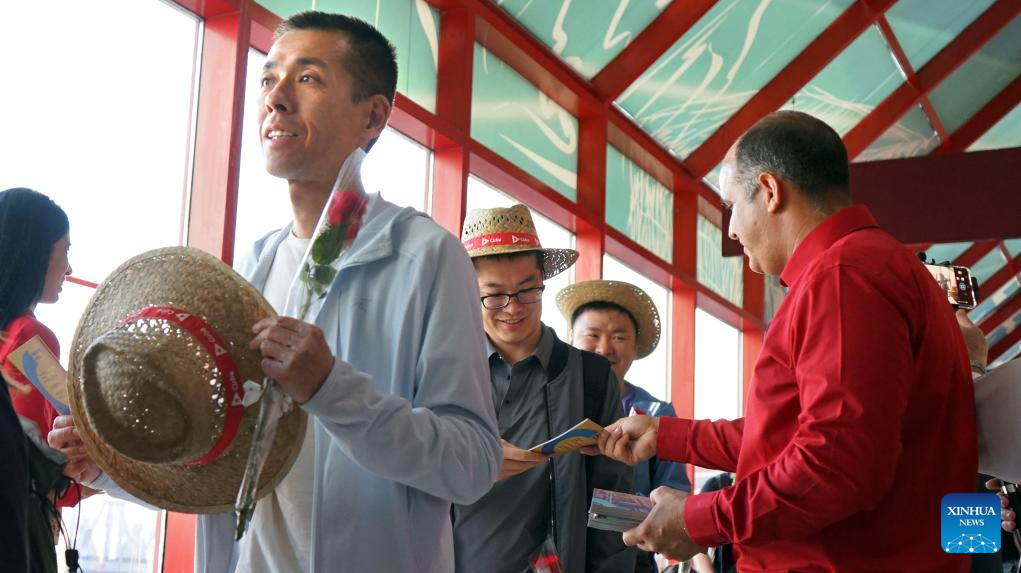 Passengers of the first flight to resume air links between Cuba and China are pictured at the Jose Marti International Airport in Havana, Cuba, May 17, 2024. /Xinhua