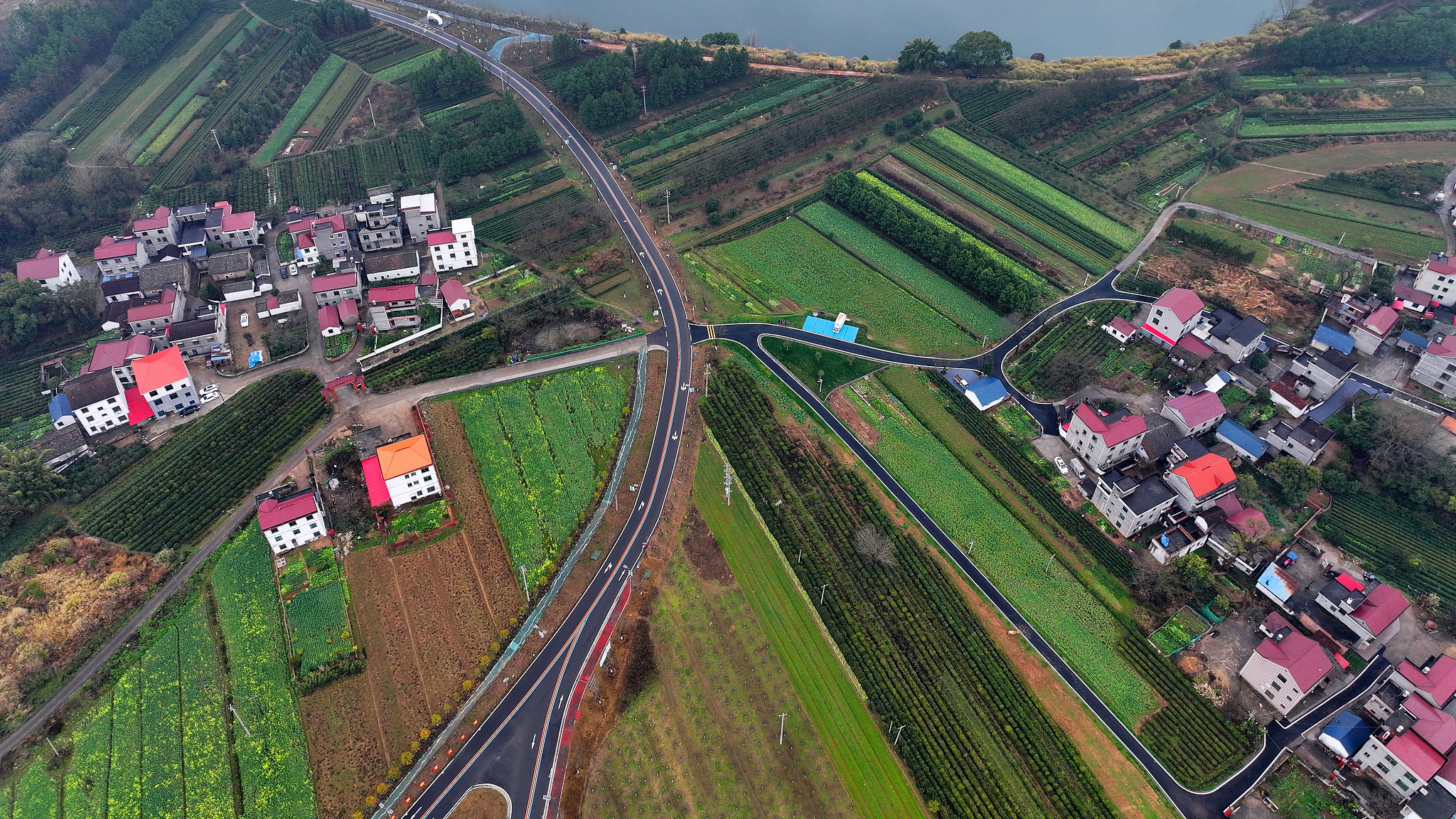 Roads in Shukou Village, Taihe County, Ji'an City, Jiangxi Province, China, February 23, 2025. /VCG